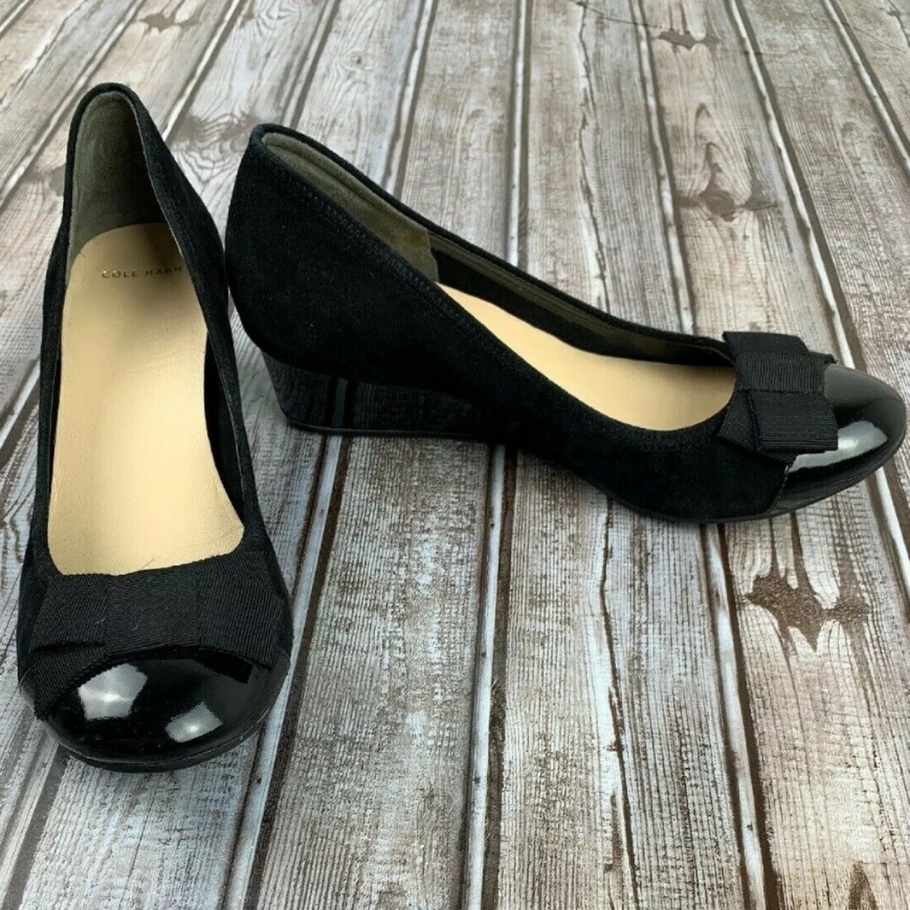 Cole Haan NikeAir Black Wedge Shoes Womens 7.5